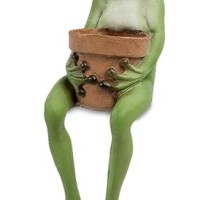 Фигурка "Лягушка с цветочным горшком"