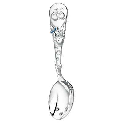 Ложка детская "Ботиночки" с голубой с эмалью