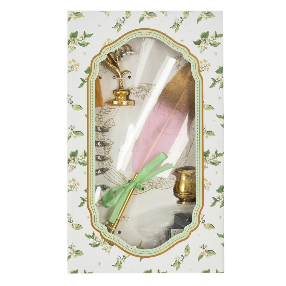 Набор подарочный: ручка перьевая, 5 наконечников, воск, печать, держатель, чернила, L15,5 W26 H4,5 с