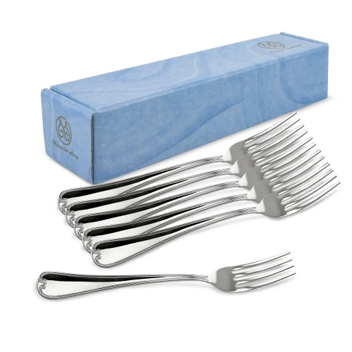 Набор столовых вилок "№8" 6 предметов из мельхиора с посеребрением