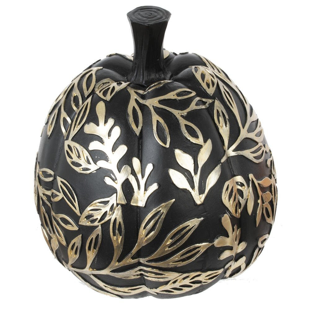 Фигурка декоративная "Тыква" чёрная, L18 W18 H20 см