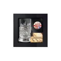 Набор для чая "Мудрый руководитель" никелированный с чернением  с открыткой и значком "Руководителю"