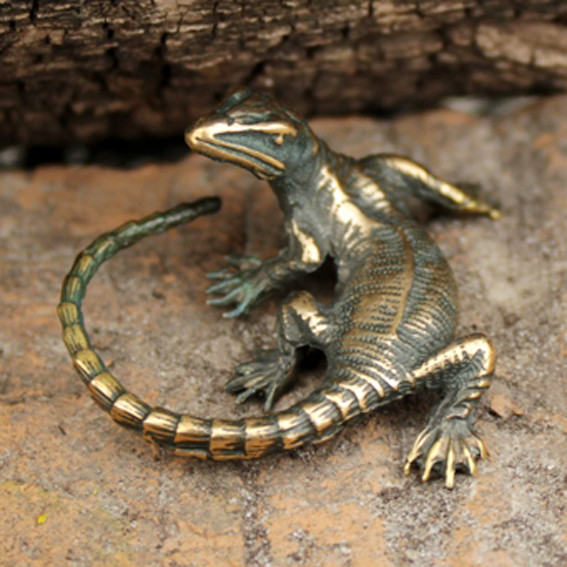 Ящерица статуэтка бронза 40*33*17мм (СТ 001)