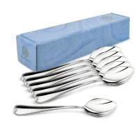 Набор столовых ложек "№8" 6 предметов из мельхиора с посеребрением