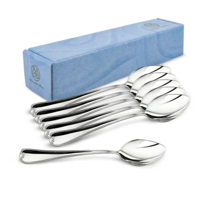 Набор столовых ложек "№8" 6 предметов из мельхиора с посеребрением