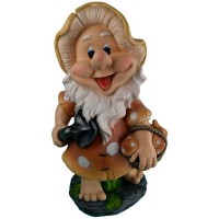 Декоративная садовая фигурка "Гном на прогулке"