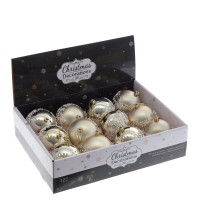 Украшение новогоднее "Шар", набор из 12-ти шт, D 8 см, L35 W27 H8,5 см