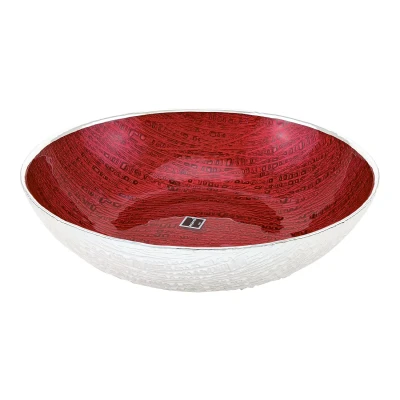 Чаша стеклянная "INFINITY" (цвет красный) диам. 25 см.