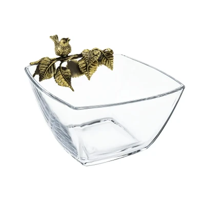 Чаша для орехов "Птица" латунная с чернением