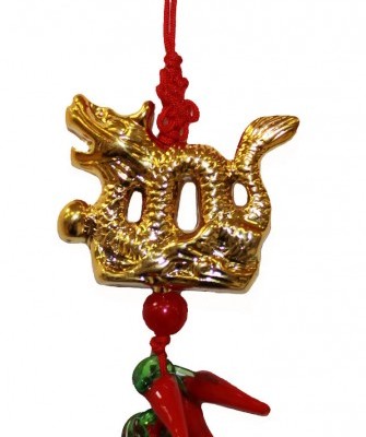 Интерьерная подвеска "Золотой Дракон с перчиками" 10 шт.          