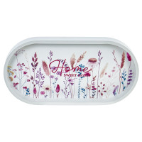Поднос декоративный "Луговые цветы" L35 W18 H3 см