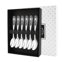 Набор кофейной ложки №1 посеребренный с чернением