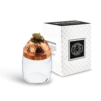 Банка под сыпучие продукты 920 мл. "Кукуруза" с медной кованой крышкой