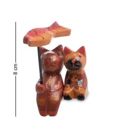 28-032 Статуэтка mini КОТ и КОШКА под зонтиком, набор 2 шт, в асс.
