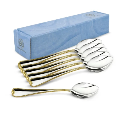 Набор столовых ложек "№8 Грация" 6 предметов из мельхиора с посеребрением