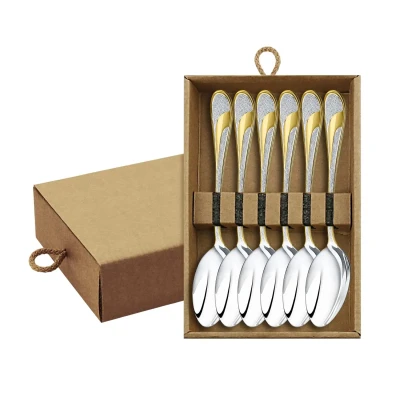 Набор чайных ложек "Метелица"посеребренный с позолотой