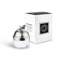 Банка под сыпучие продукты 420 мл "Бабочки" с латунной посеребренной кованой крышкой с чернением