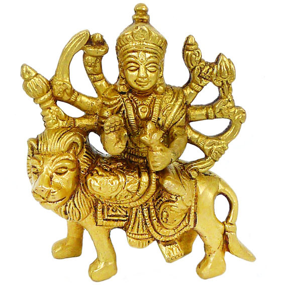 Дурга статуэтка бронза 105*90*34мм