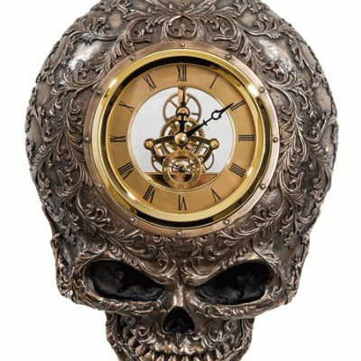 Статуэтка-часы "Ажурный череп"