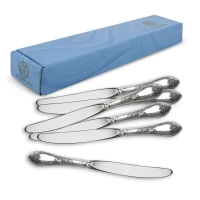 Набор десертных ножей "Классика" 6 предметов из мельхиора с посеребрением