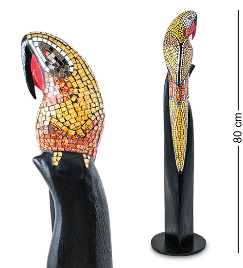 23-002-03 Статуэтка "Попугай" дерево+стекл.мозаика 80 см