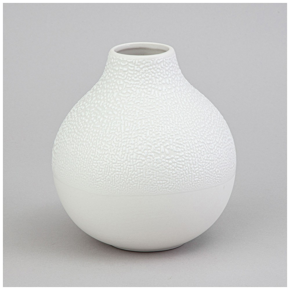 ВАЗА КОЛЛЕКЦИЯ "ЖЕМЧУЖИНА" 12*12*13,2СМ  ЦВЕТ: БЕЛЫЙ