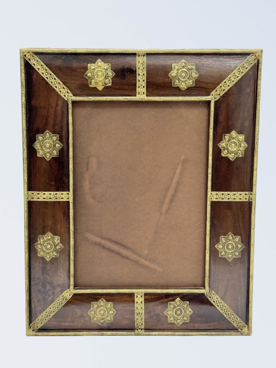 Рама для зеркала, дерево и латунь, 75×92 см Рама для зеркала, дерево и латунь, 75×92 см
