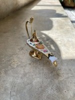 Лампа Аладдина масляная латунь белая цветная эмаль ; 16,5 см; (5913 8845913 h-17 см