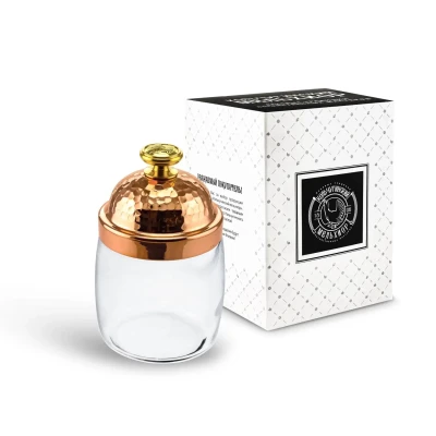 Банка под сыпучие продукты 920 мл "КМ" с медной кованой крышкой