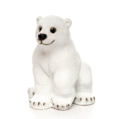 Декоративная садовая фигурка "Белый медвежонок"