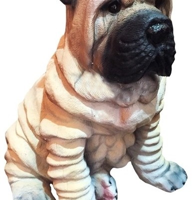 Декоративная садовая фигурка "Щенок шарпея" №2