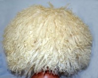 Туркменская папаха "Тельпек" белая 