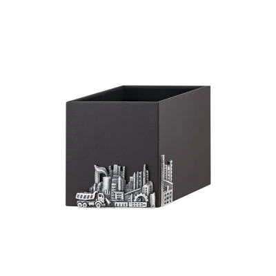 Карандашница "Индустриальная" посеребренная с черн.