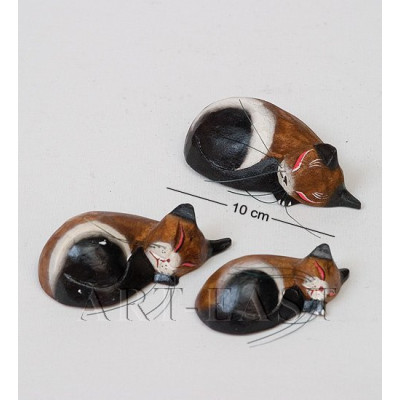 В1-0411 Статуэтка КОШКА рыжая, набор 3 шт.