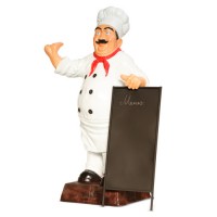Декоративная садовая фигурка "Повар с меню"