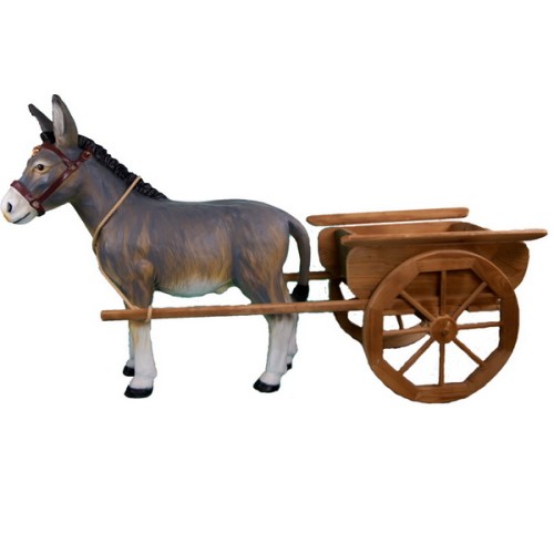 Декоративная садовая фигурка "Трудолюбивый ослик с арбой" Декоративная садовая фигурка "Трудолюбивый ослик с арбой"