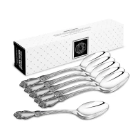 Набор столовых ложек "Серебряная роза" посеребренный с чернением