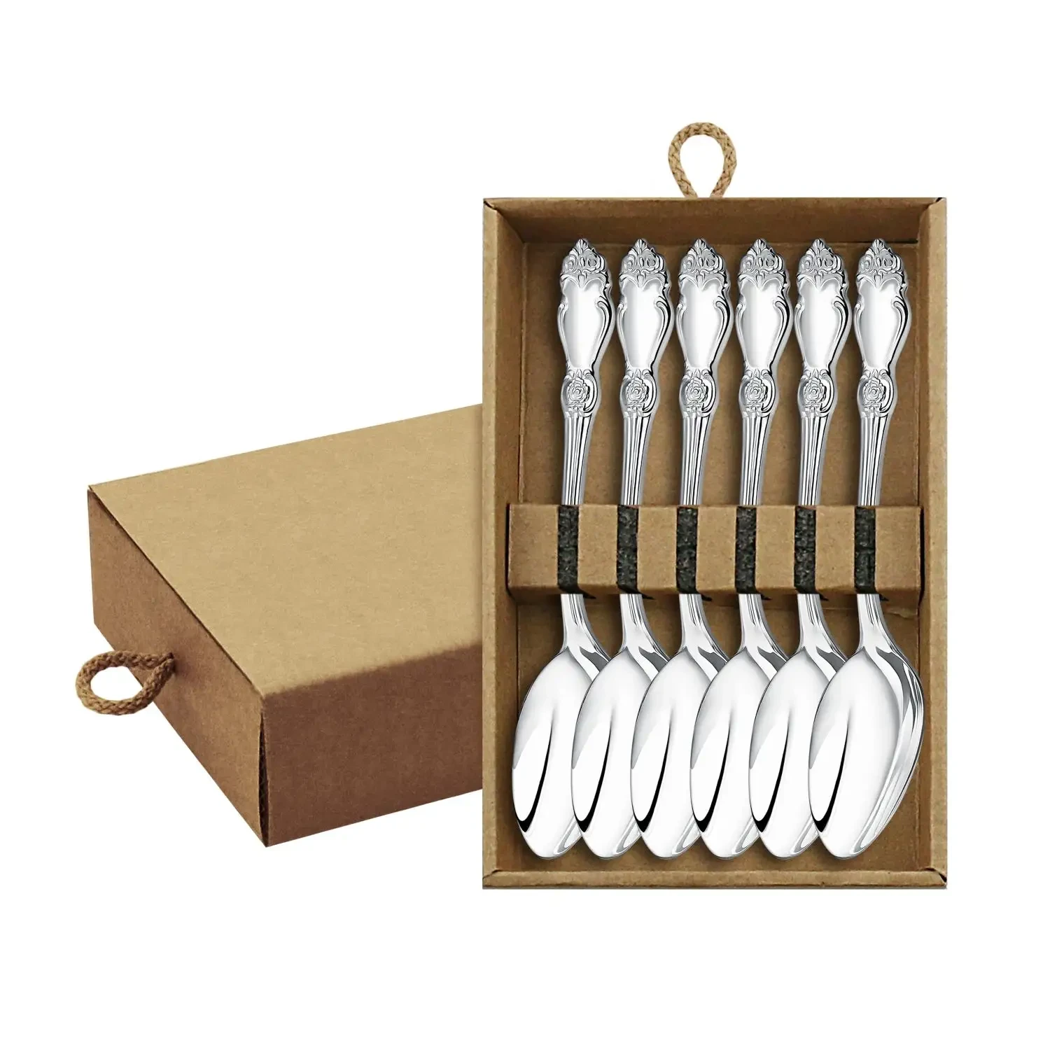 Набор чайных ложек "Серебряная Роза" посеребренный