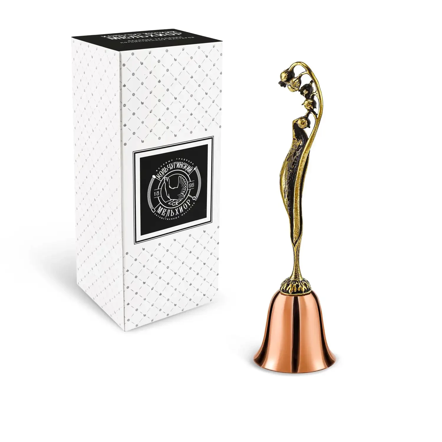 Колокольчик "Ландыш" медь-латунь с чернением