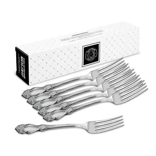 Набор столовых вилок "Серебряная роза" посеребренный с чернением