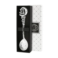 Ложка чайная "Зодиак-Весы" латунь посеребренная с чернением