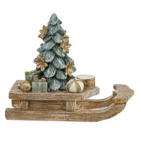 Фигурка декоративная "Елочка на санках", L11 W4,5 H10 см