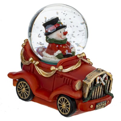 Фигурка декор в стекл шаре "Снеговик на машине", D4,5 см, L8 W4,5 H7 см Фигурка декор в стекл шаре "Снеговик на машине", D4,5 см, L8 W4,5 H7 см