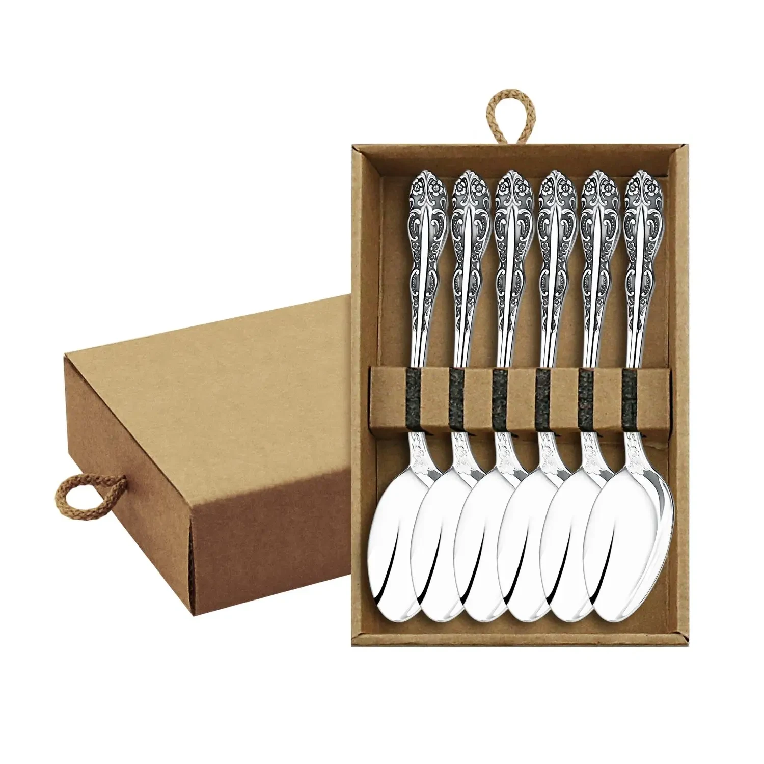 Набор чайных ложек "Юбилейный" посеребренный с чернением