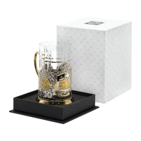 Набор для чая "Храм Спаса-на-Крови" никелированный с позолотой