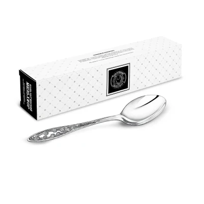 Ложка столовая "Морозко" посеребренная с чернью