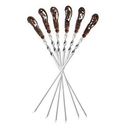 Набор шампуров "Охотничий" медный с чернением 6 предметов 