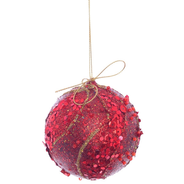 Украшение новогоднее Шар "Фантазия красная", D 8 см, L8 W8 H8 см
