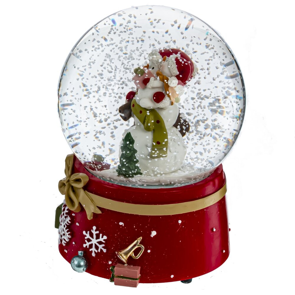 Фигурка декор в стекл шаре "Новый год" (вьюга), D10 см, L10 W10 H12,5 см