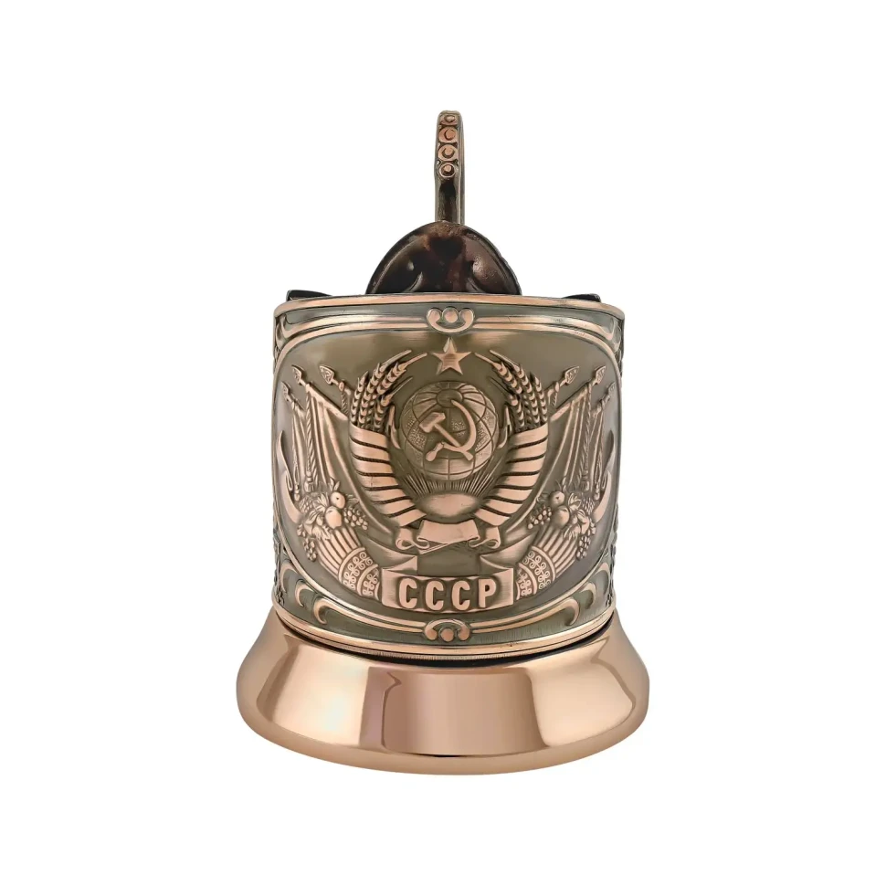 Подстаканник  медный  "Герб СССР (новая пластина)"